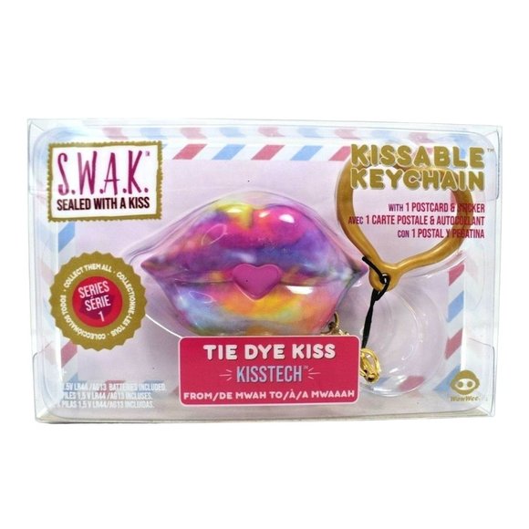 WowWee Sealed With a Kiss Kissable Keychain Tie Dye Kiss Series 1 S.W.A.K - Picture 1 of 3